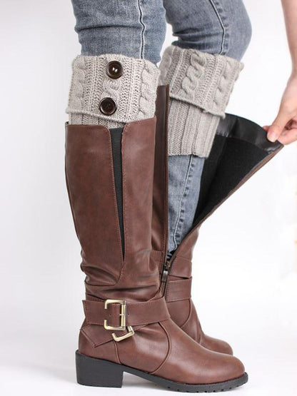 Solid Color Knitting Ankle Socks