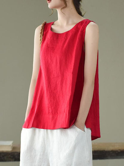 Original Solid Sleeveless Round-Neck Vest
