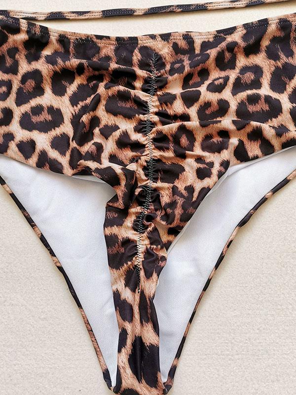 Triangles Empire Solid Color Split Bikini Swimsuit