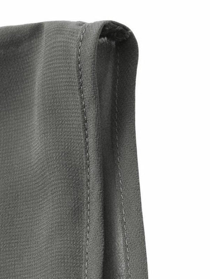 Gray Split-joint Ruffled Sleeveless Maxi Dress