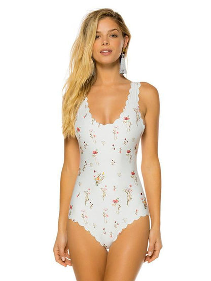 Floral Padded One-piece Swimwear