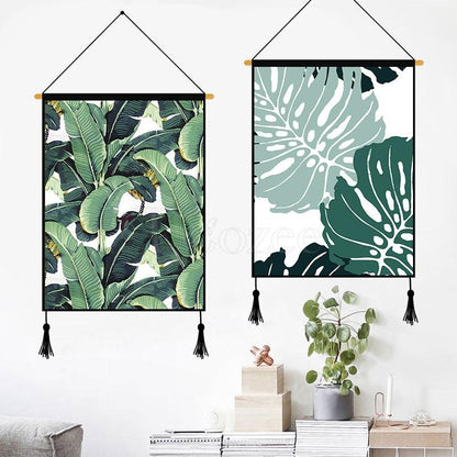 Light Green Monstera Printed Wall Hanging Decoration