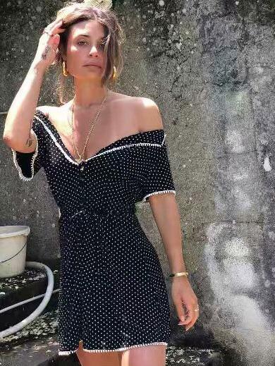 Sexy Lapel Polka-Dot Mini Dress
