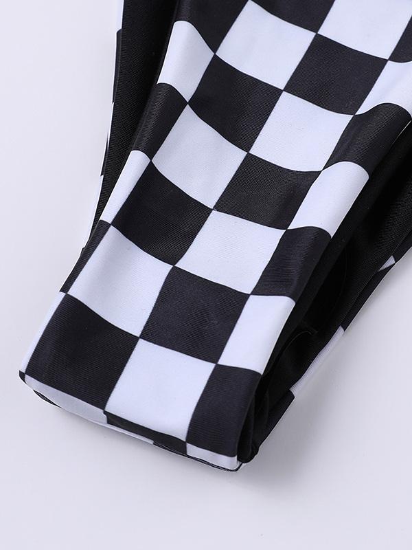 Plaid High Waisted Bikini Set