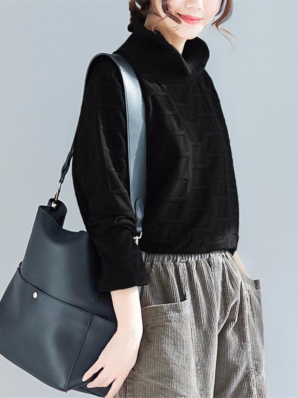 Original Solid High Collar Hoodies&Sweatshirts