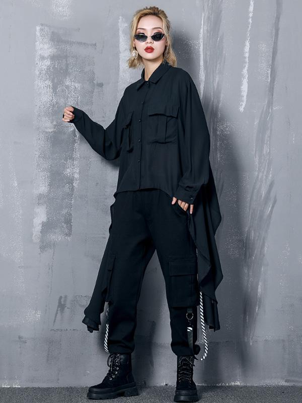 Loose Plus Size Cropped A-line Shirt Top