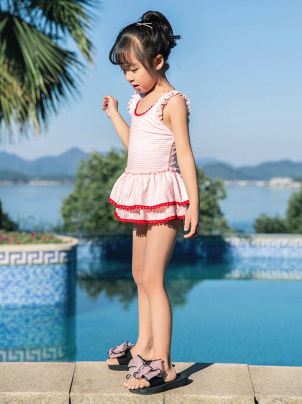 Bowknot Kids Beach Mini Dress