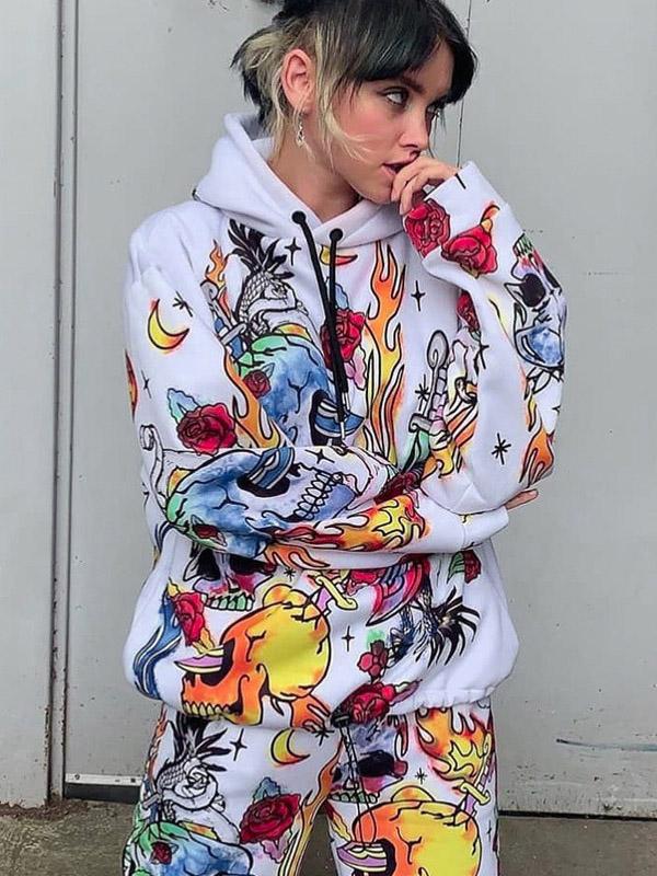 Digital Floral Printed Sports Sweatshirt