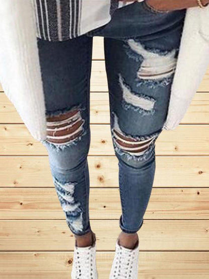 New Ripped Small Leg Jeans for Women