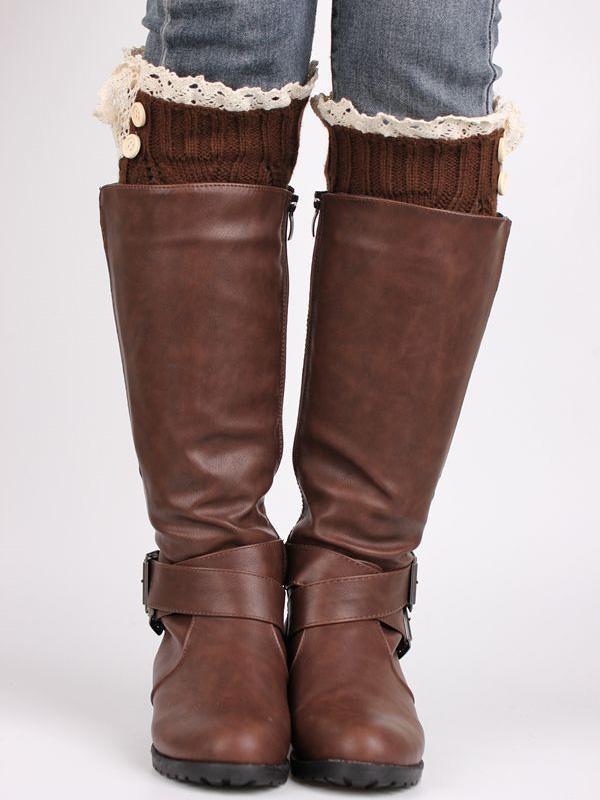 Lace Solid Color Knitting Ankle Socks