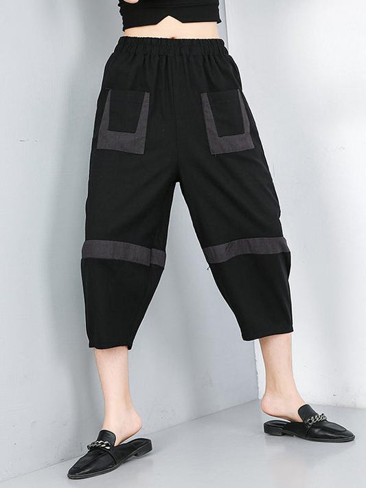 Loose Elastic Waist Design Wide Leg Pants