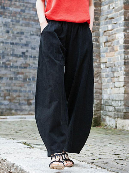 Retro Cotton Long Bloomer Pants