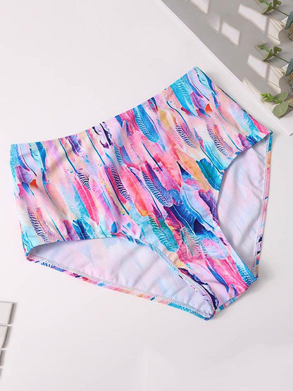 Empire Abstract Printed Split Bikini Swimsuit