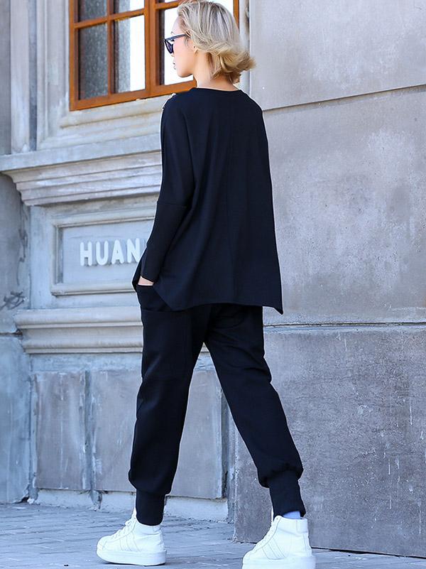 Loose Solid Pocket Zipper Overall Pants