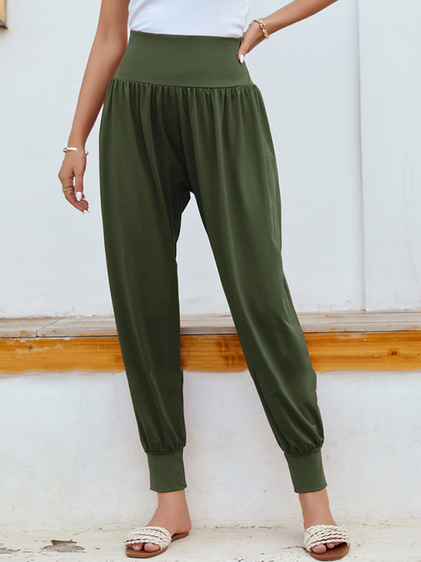 Simple Casual 9 Colors Pleated Harem Pants