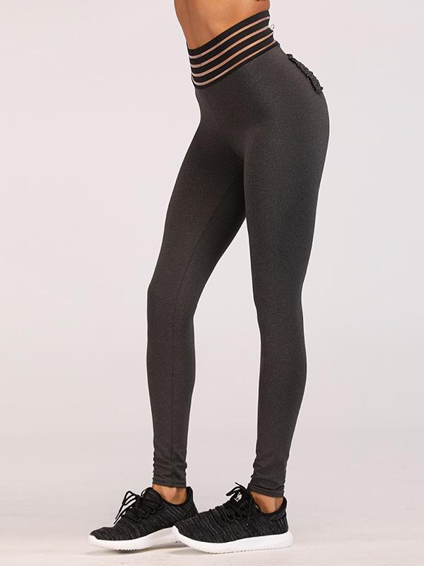 Solid High Waisted Sports Legings