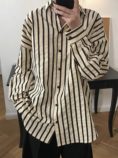 Vintage Stripes Loose Fashion Blouse Top