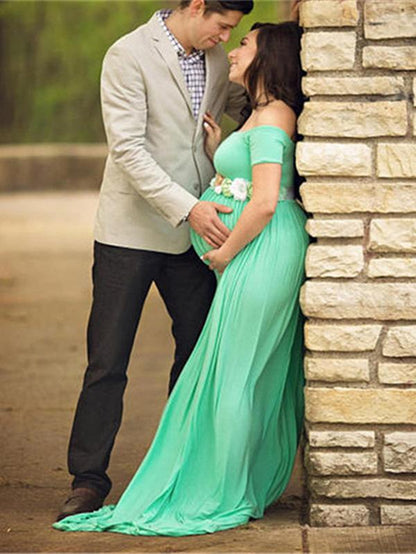 Maternity Off-the-shoulder Maxi Dress