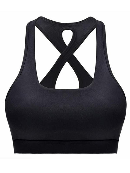 Cross-strap Solid Sports Yoga Top