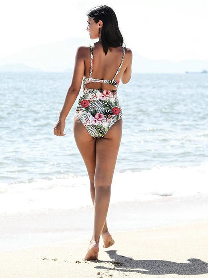 Sexy Spaghetti Straps Backless One-piece Swimwear