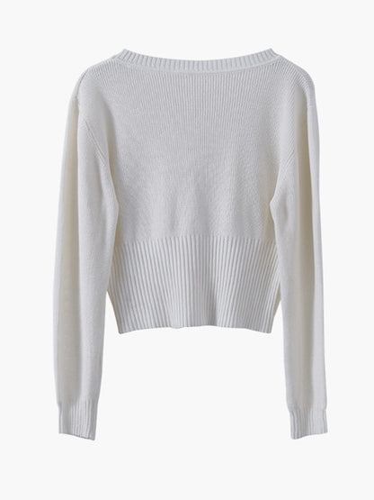 Simple Solid Color Round-Neck Long Sleeves Knitwear