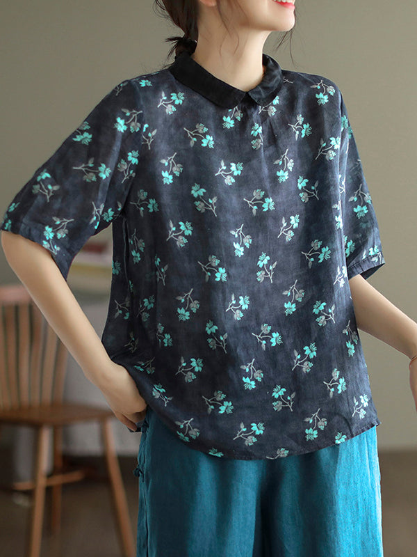 Urban Loose Floral Printed Half Sleeves T-Shirt