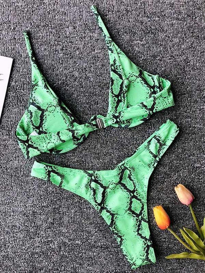 Snakeskin&Leopard Underwired Bikinis Swimwear
