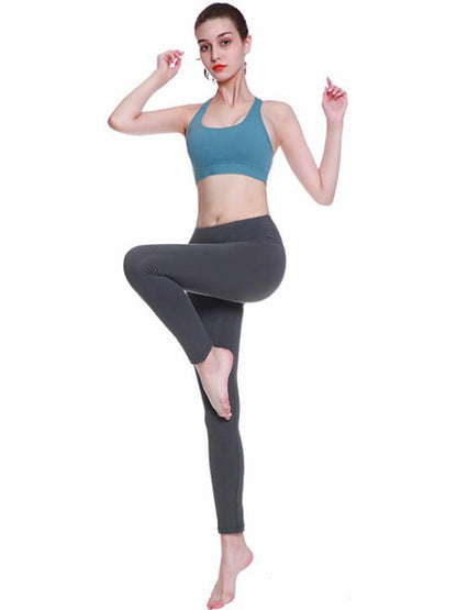 Cross-strap Solid Sports Yoga Top