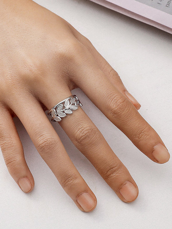 Original Leaf Shape Hollow Ring