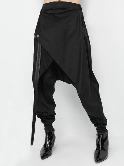 Elastic Waist Design Black Harem Pants