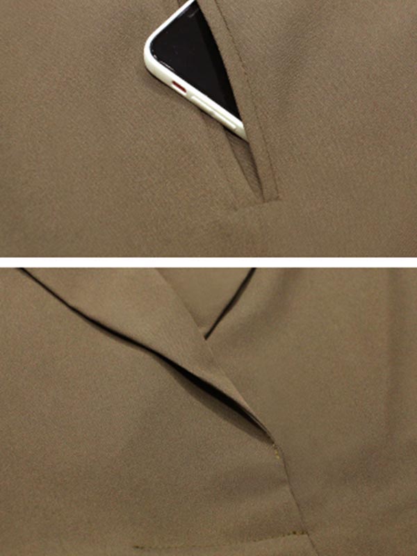 Urban Solid Color Split-Joint Notched Collar Sleeveless Mini Blazer Dress