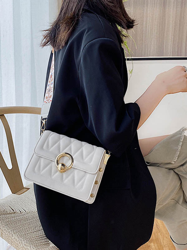 Casual PU Solid Color Geometric Bags