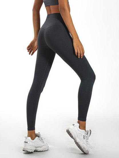Wrap Solid High Waist Elastic Force Sports Leggings
