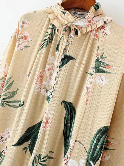 Loose Retro Printed Mini Dress