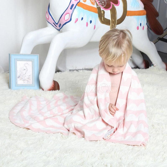 Baby Printed Crochet Knit Blankets