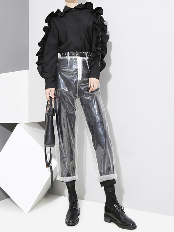 Original Falbala Sleeves Lapel Long Sleeve Shirt