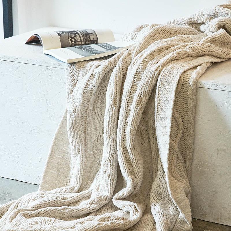 Solid Crochet Knit Blankets