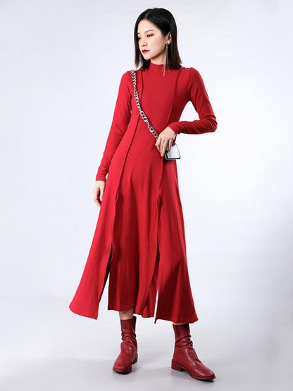 Split-side Cropped Long Dress