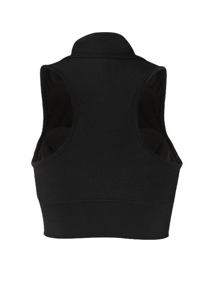 Zipper Sleeveless Crop Sport Tanks