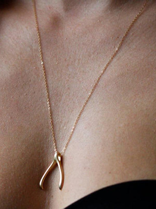 Simple Wishbone Fashion Necklace