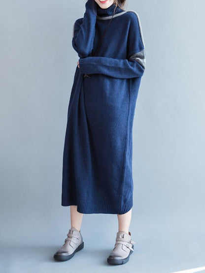 Casual Long Dress in Dark Blue or Light Blue Color