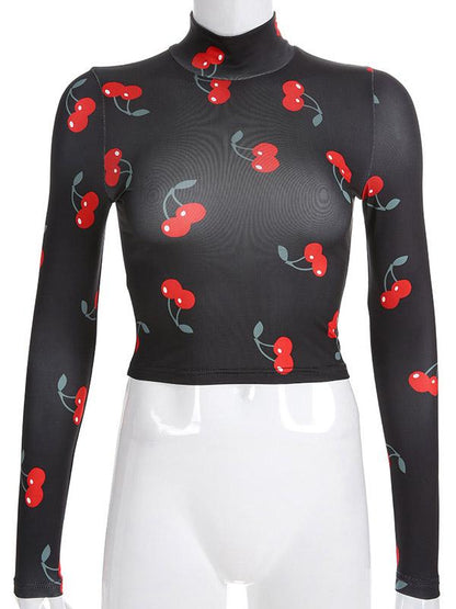 Sports Printed Gauze Crop T-shirt