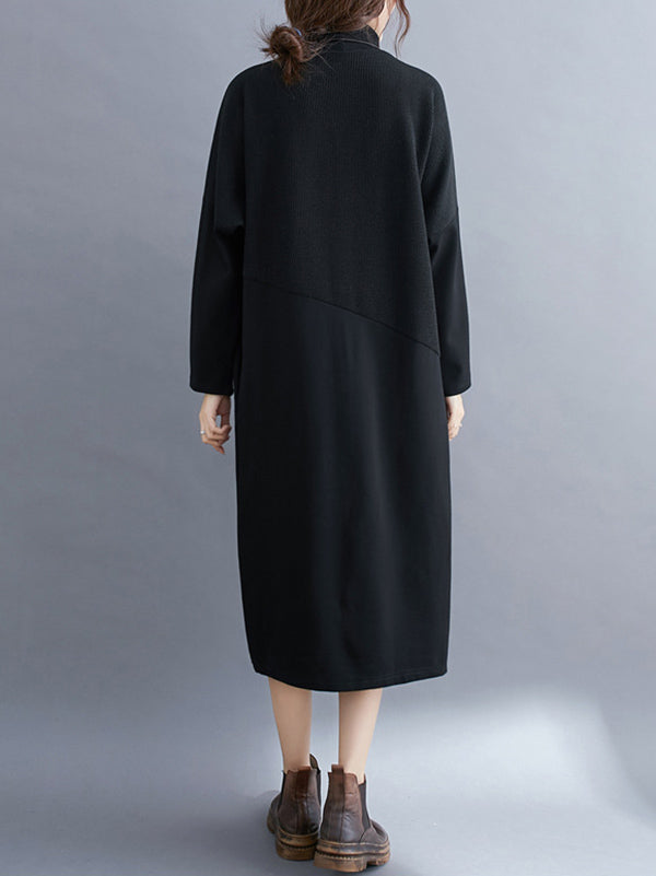 Original Split-Joint Round-Neck Dress