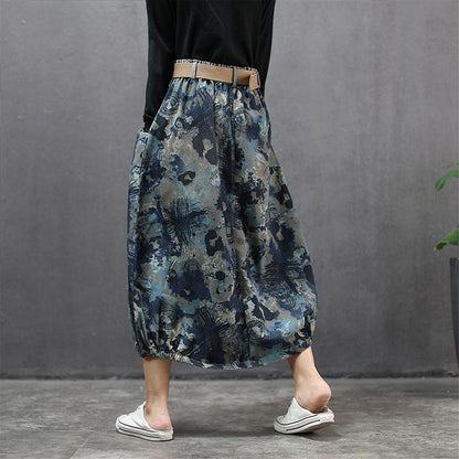 Buykud Literary Abstract Printed Casual Loose Skirt