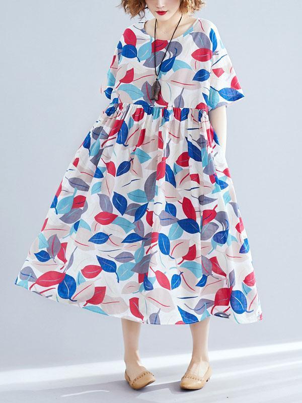 Original Printed Round-Neck Dress