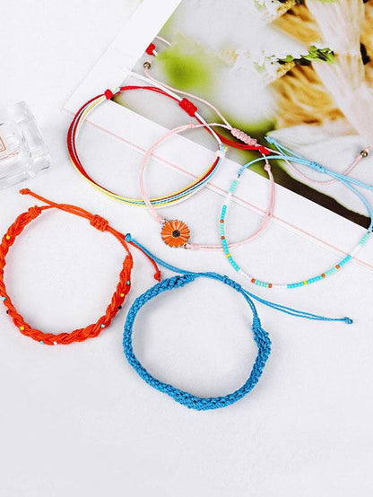 Hand-woven Daisy Pattern Colorful Bracelet