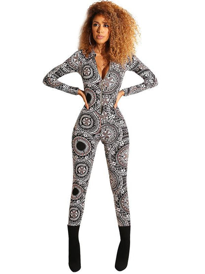 Zipper Long Sleeve Jumpsuits