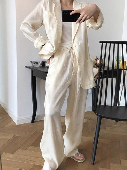 Original Solid Silk Suit Outwear