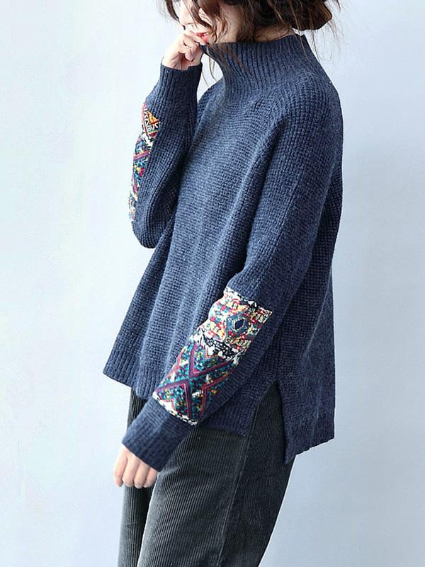 Comfortable Casual Printed Sweater