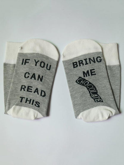 Hit Letter-Printed Medium Sock